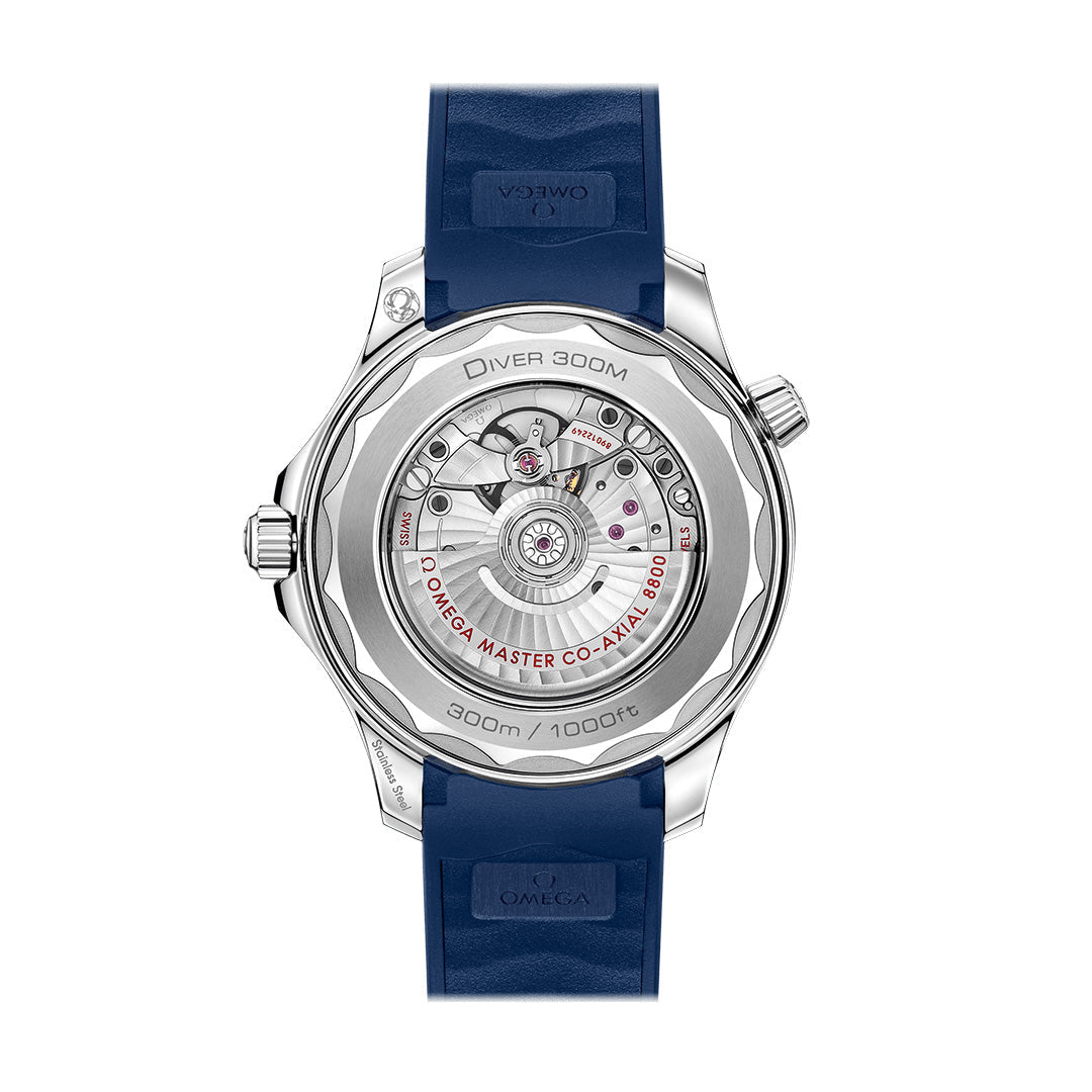 OMEGA Seamaster Diver 300m Co-Axial Master Chronometer 42mm with Blue Rubber Strap
