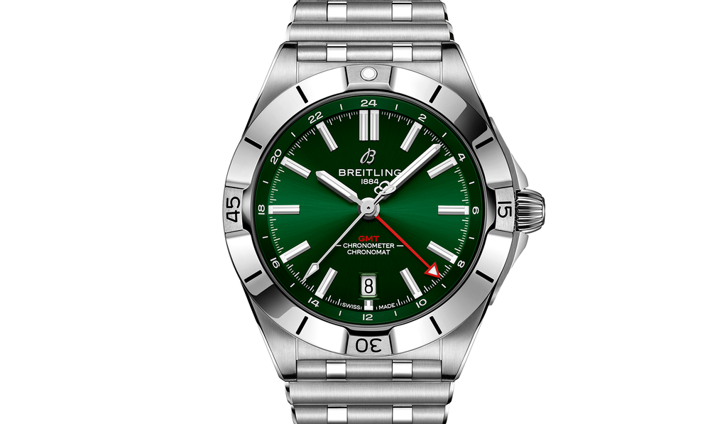 Breitling Chronomat 40mm GMT Watch with Green Dial