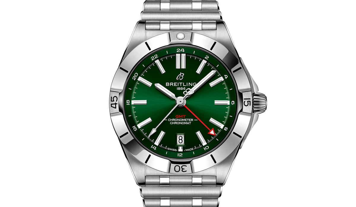 Breitling Chronomat 40mm GMT Watch with Green Dial