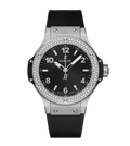 Hublot Big Bang Steel Diamonds, 38mm with Black Dial