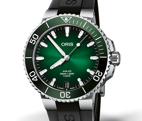 Oris Aquis Date Calibre 400 Watch with Green Dial, 41.50mm