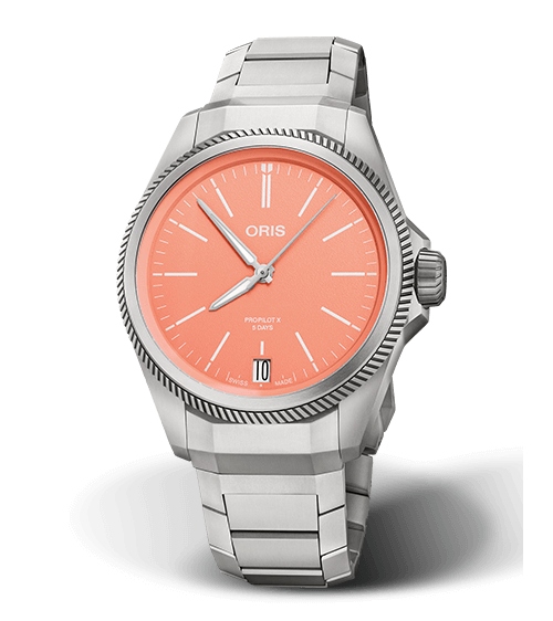 Oris ProPilot X Calibre 400 Watch with Salmon Dial