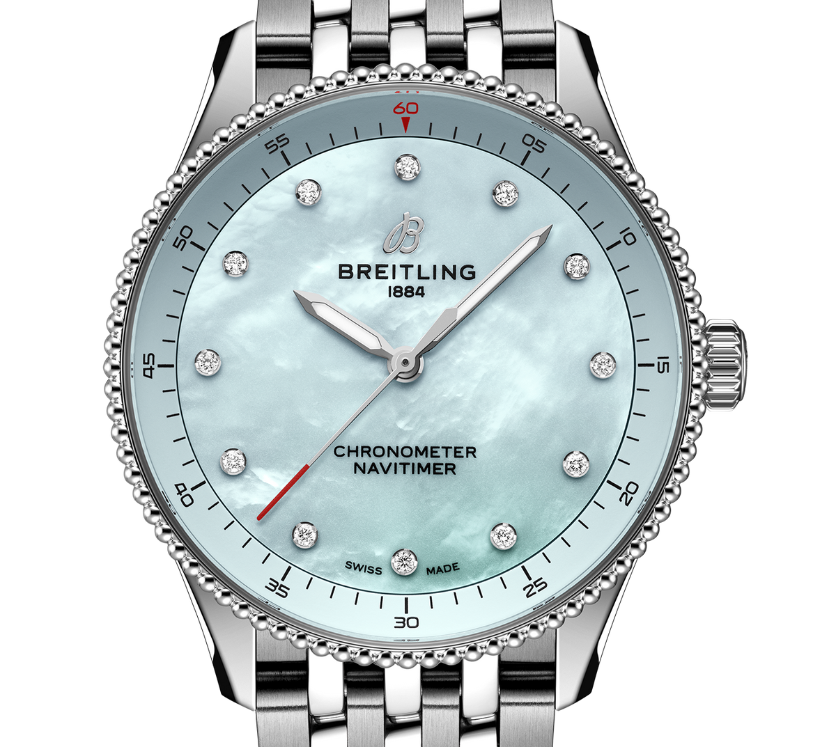 Breitling Navitimer Quartz 32mm Watch with Blue Mother-of-Pearl Dial