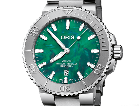 Oris X Bracenet Watch with Green Dial, 36.5mm