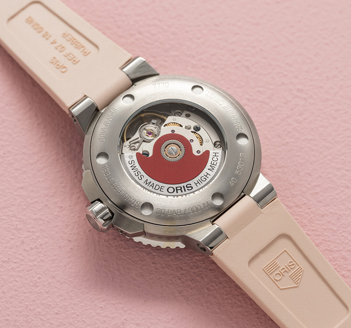 Oris Aquis Date Watch with Pink Mother of Pearl Dial, 36.5mm