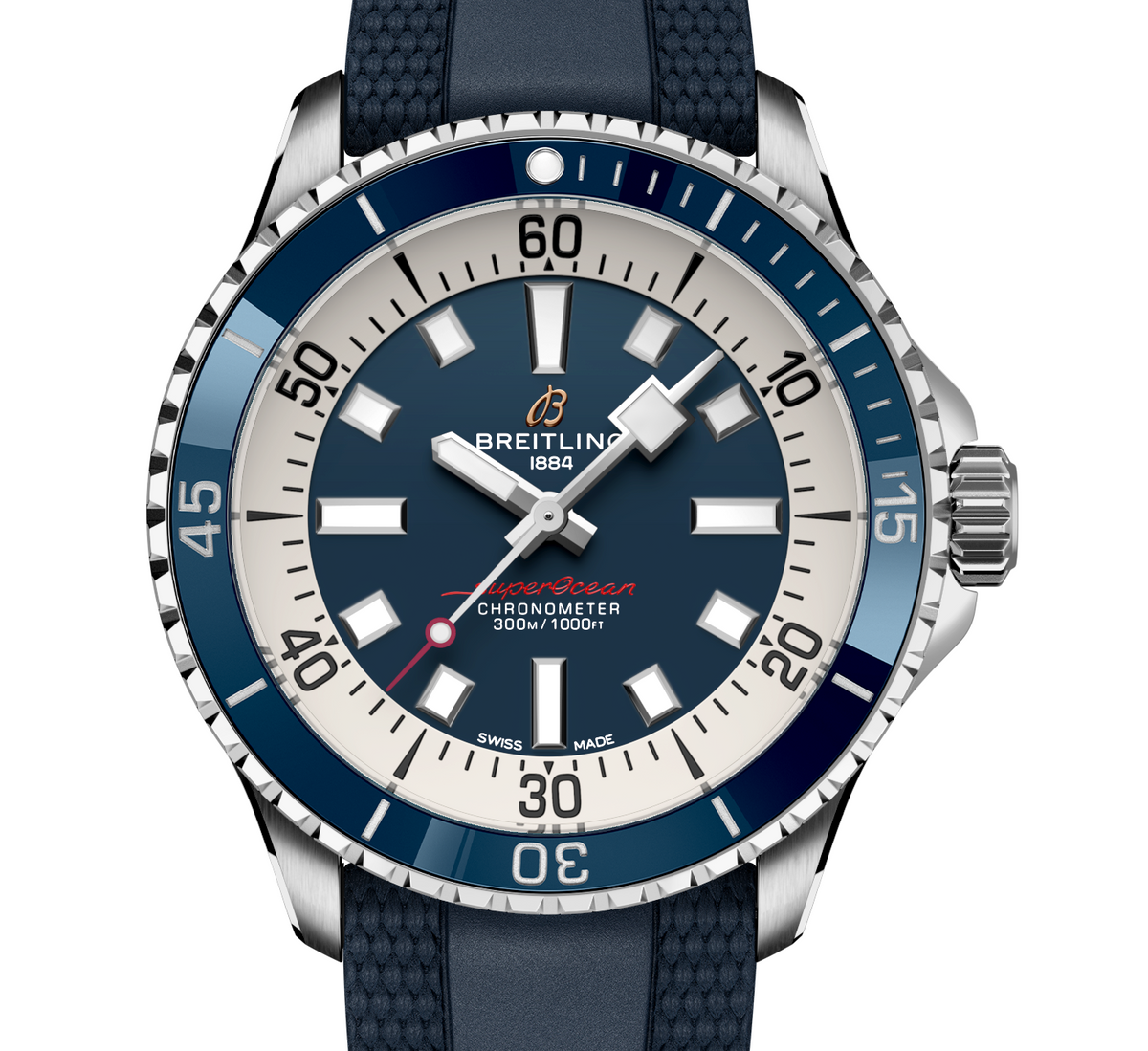 Breitling Superocean Blue on Rubber Watch, 42mm