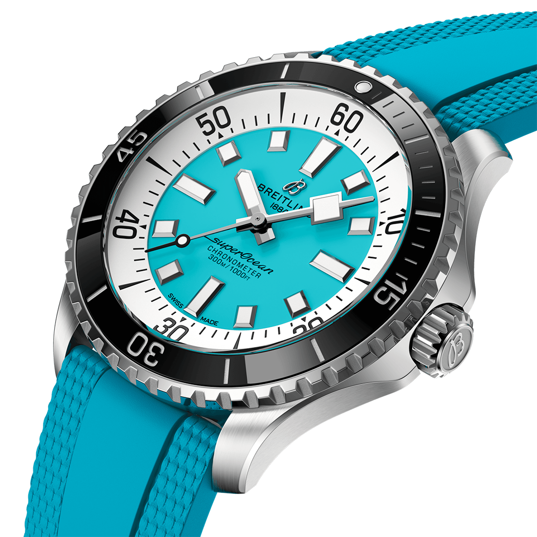 Breitling Superocean Automatic 44 Watch with Turquoise Dial