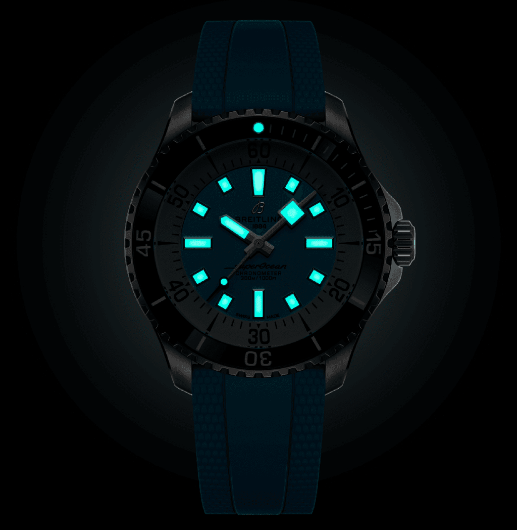 Breitling Superocean Automatic 44 Watch with Turquoise Dial