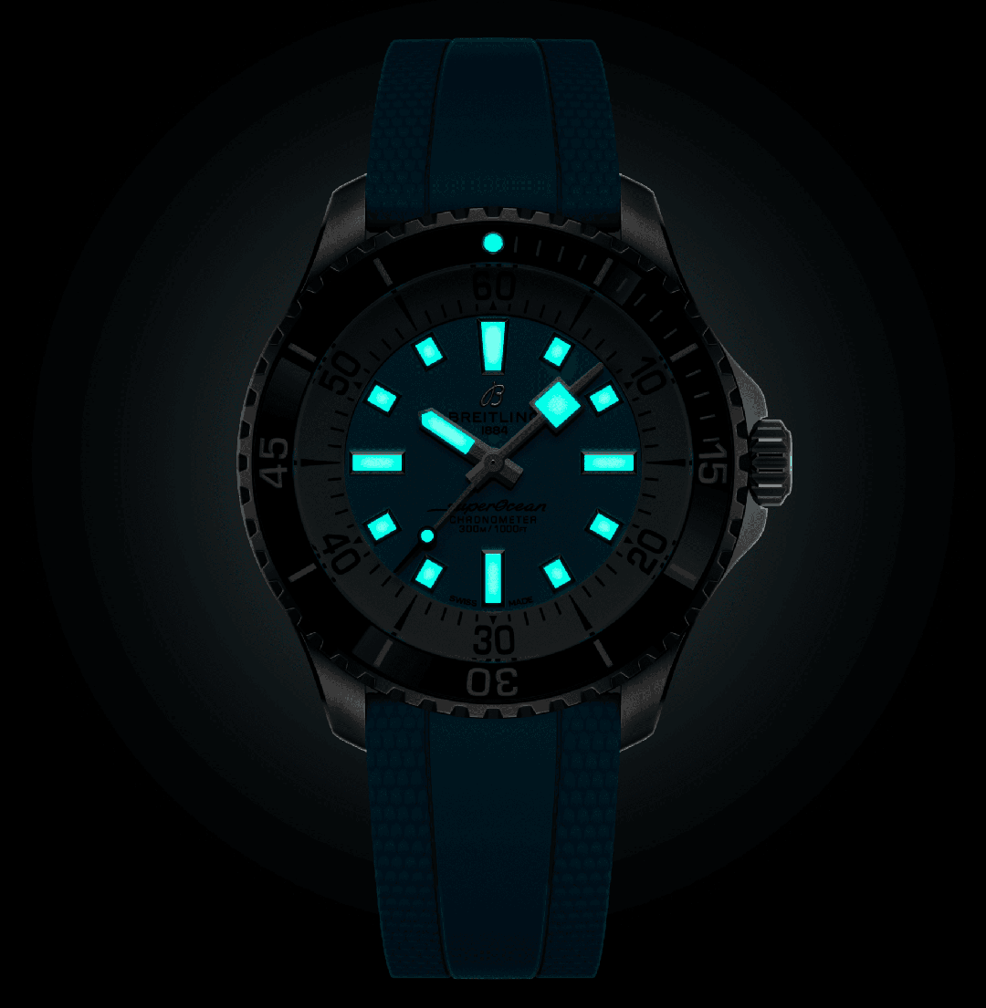 Breitling Superocean Automatic 44 Watch with Turquoise Dial