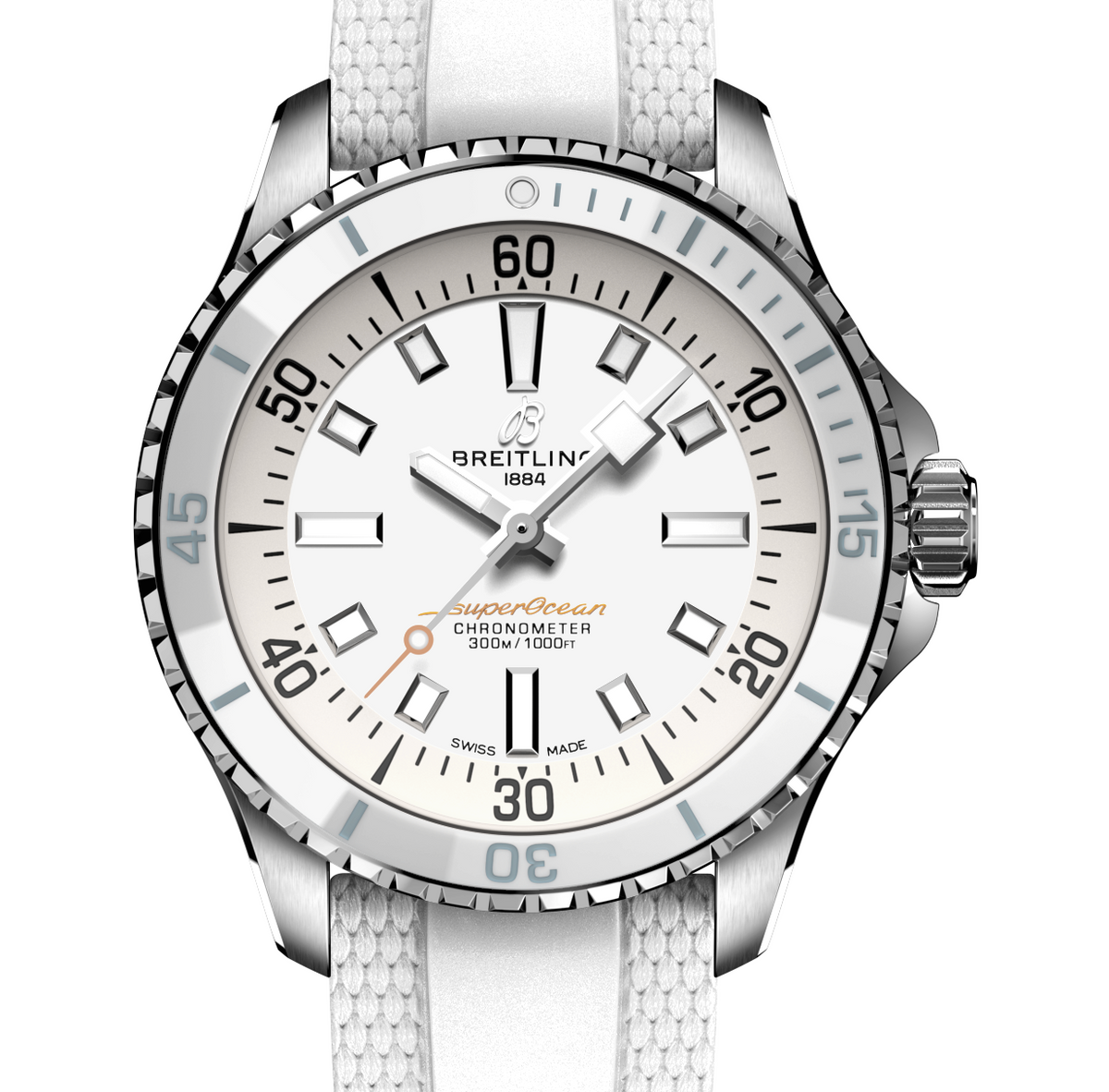Breitling Superocean White on Rubber Watch, 36mm