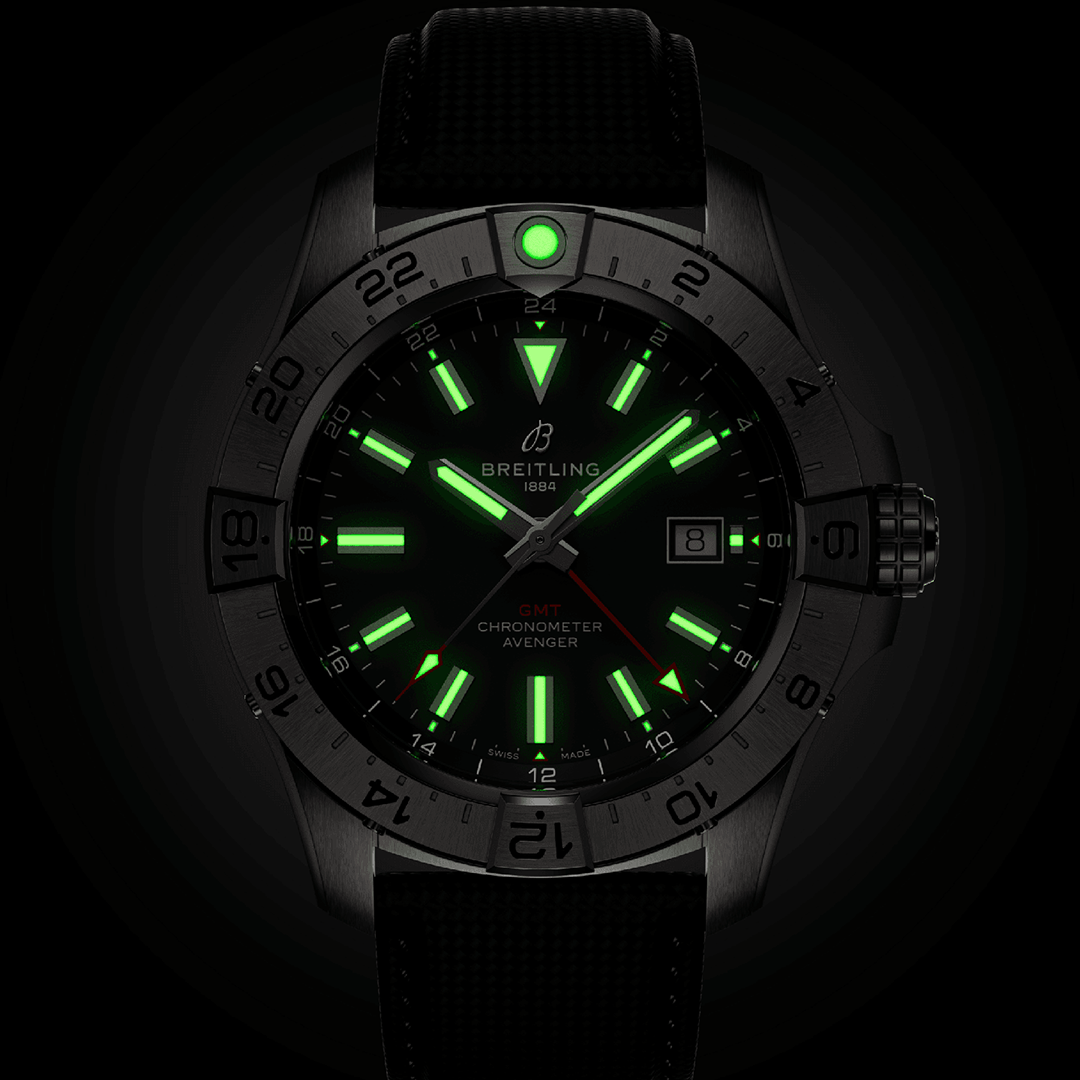 Breitling Avenger Automatic GMT 44 Watch with Black Dial