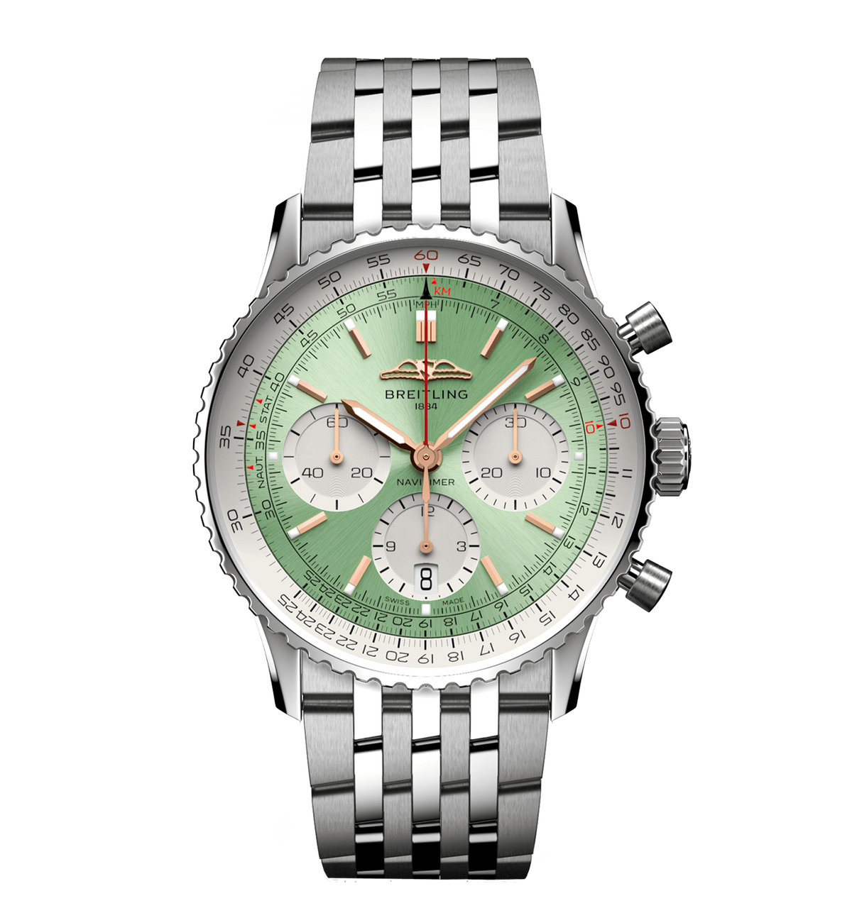 Breitling Navitimer B01 Chronograph 41mm Watch with Mint Green Dial