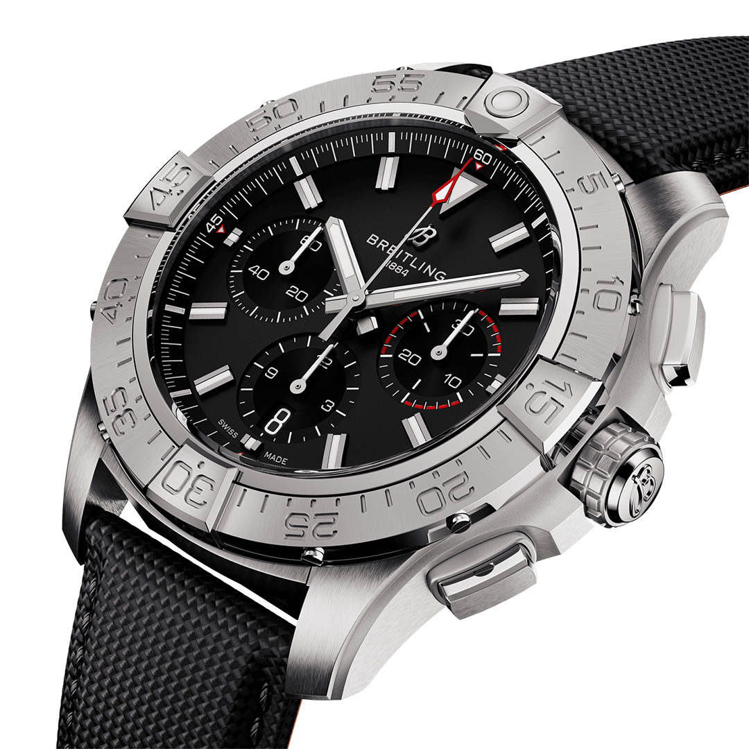 Breitling Avenger B01 Chronograph 44 Watch with Calfskin Leather Strap