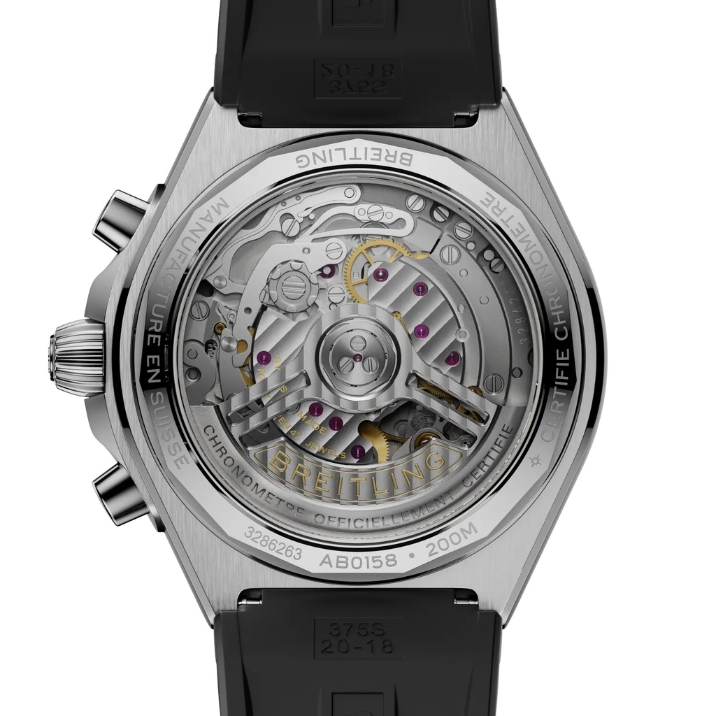 Breitling Chronomat B01 Chronograph 42 Watch with Black Rubber Strap