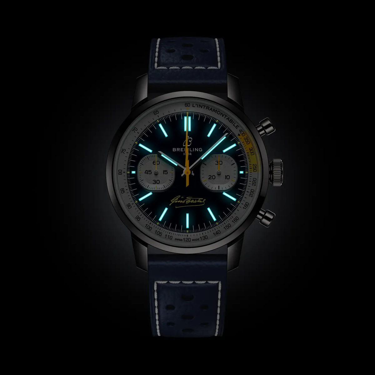 Breitling Top Time B01 Gino Bartali 41mm Watch with Blue Leather Strap