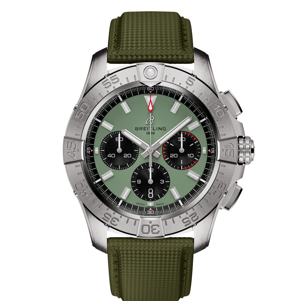 Breitling Avenger B01 Chronograph 44mm Watch with Green Strap