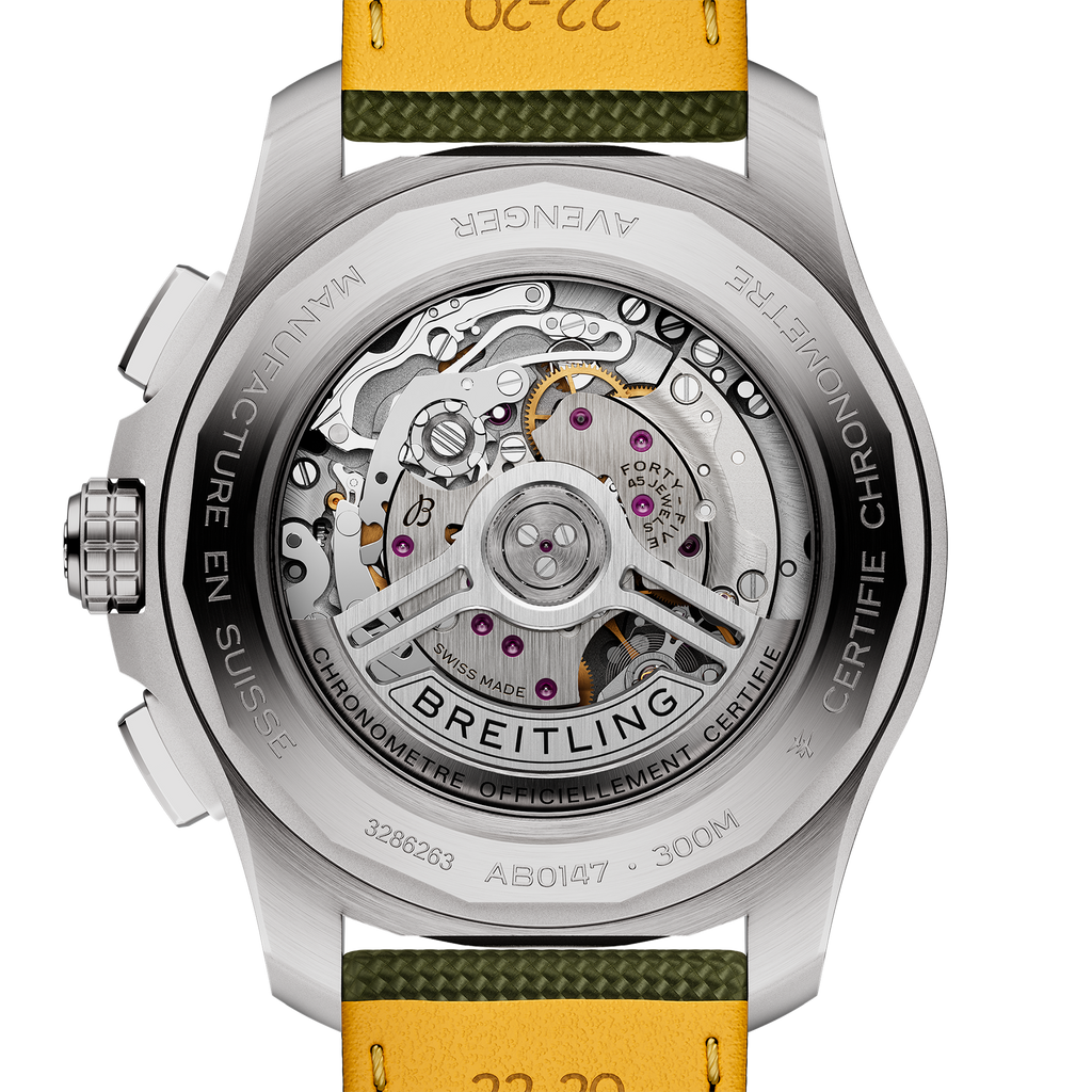 Breitling Avenger B01 Chronograph 44mm Watch with Green Strap