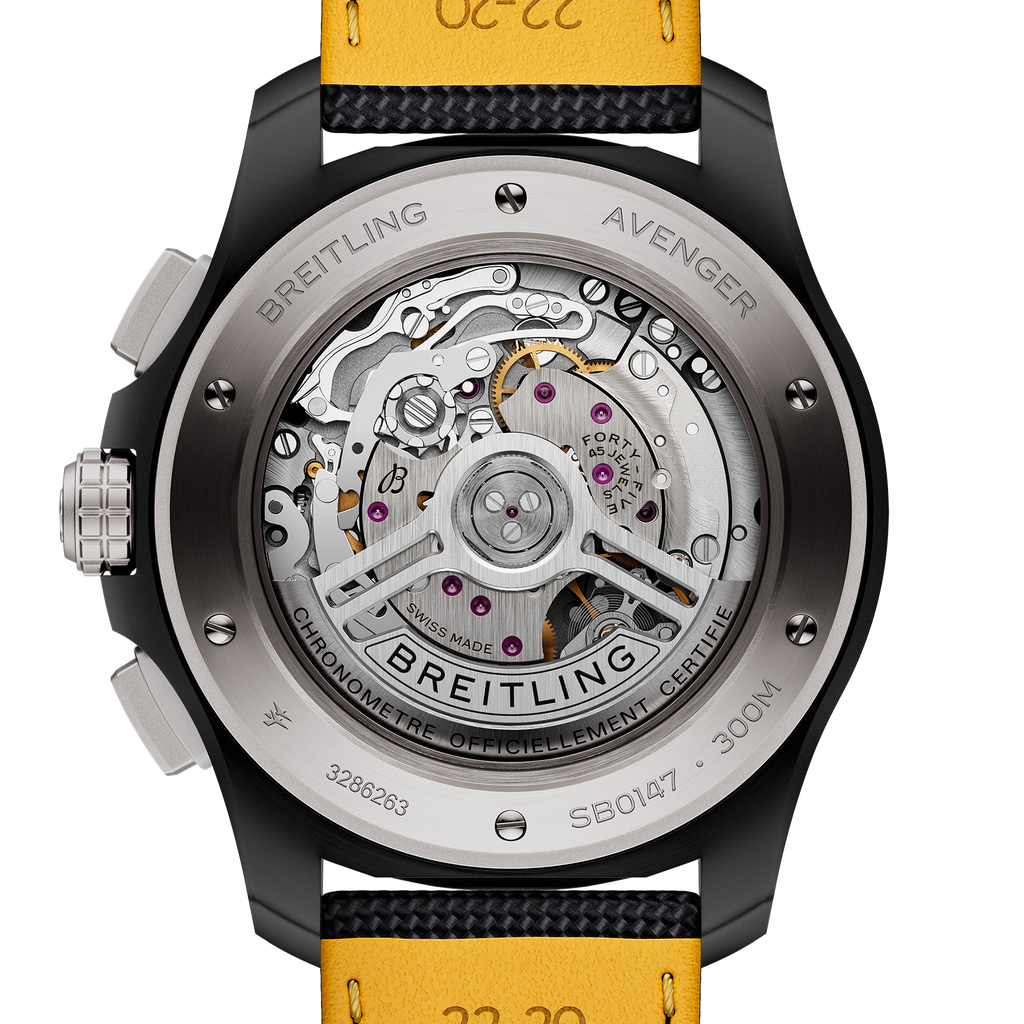 Breitling Avenger B01 Chronograph 44mm Night Mission Watch with Black Carbon Dial