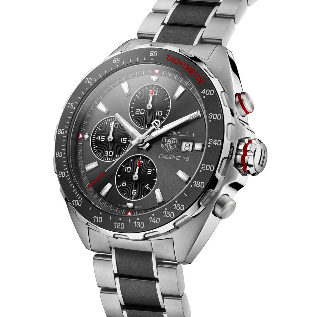 TAG Heuer Formula 1 Men's Calibre 16 Chronograph Anthracite Dial Watch with Ceramic Bezel
