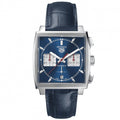 TAG Heuer Monaco Men's Calibre Heuer 02 Blue Dial Watch with Alligator Strap