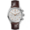 TAG Heuer Carrera Chronograph Men's Calibre Heuer 02 Automatic Chronograph Silver Dial Watch with Leather Strap