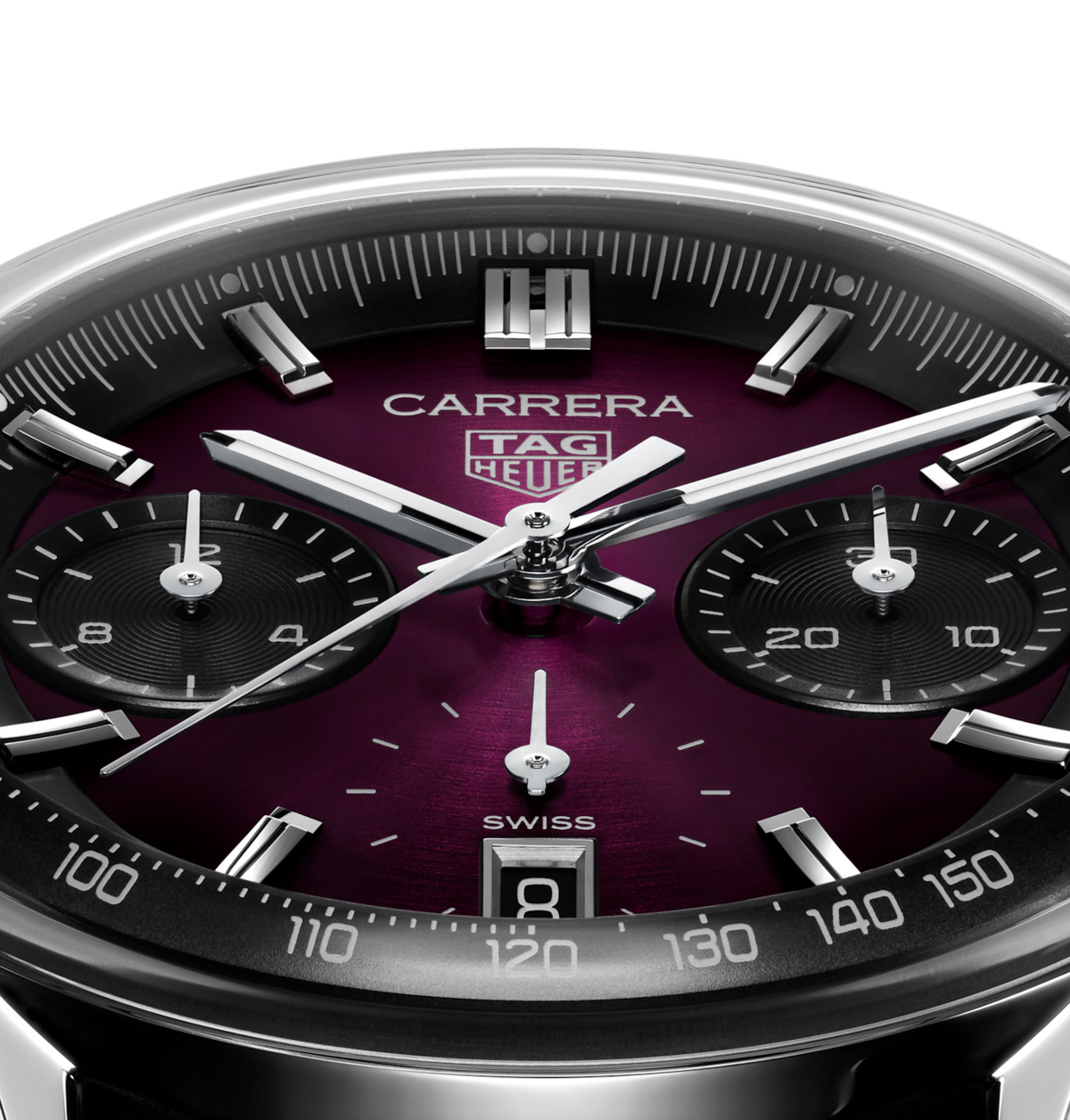 TAG Heuer Carrera Chronograph Watch with Black Leather Strap
