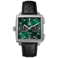 TAG Heuer Monaco Chronograph Watch with Sunray Brushed Green Dial
