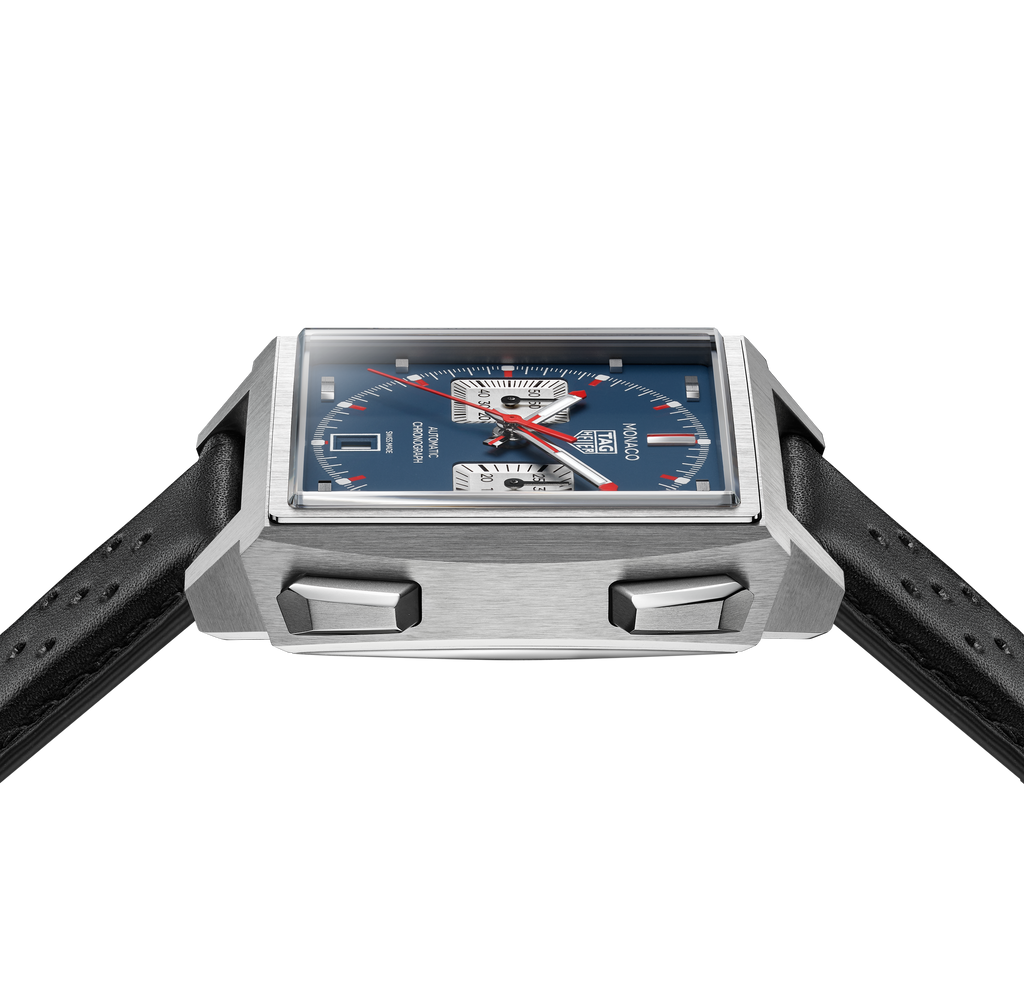 TAG Heuer Monaco Chronograph Watch with Blue Opalin Dial