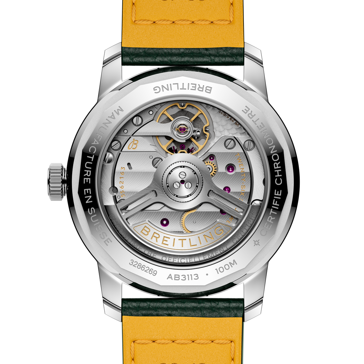 Breitling Top Time B31 38mm Watch with Green Leather Strap
