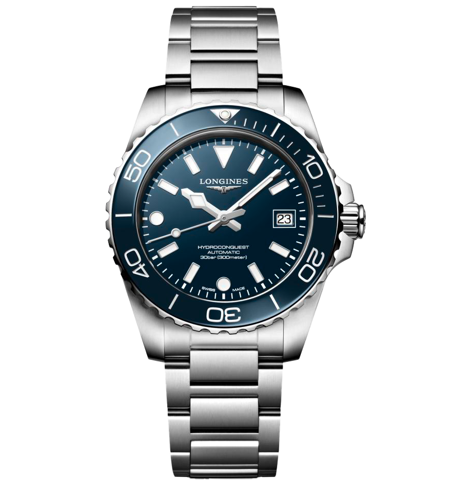 Longines Hydroconquest 39mm Watch with Blue Dial