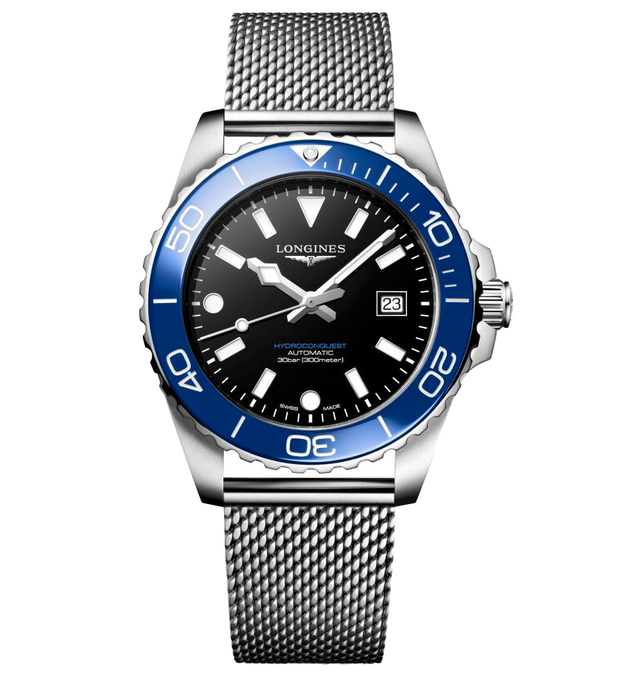 Longines Hydroconquest 42mm Watch with Black Dial