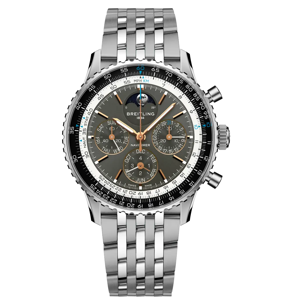 Breitling Navitimer B19 Chronograph 43 Perpetual Calendar Watch with Anthracite Dial