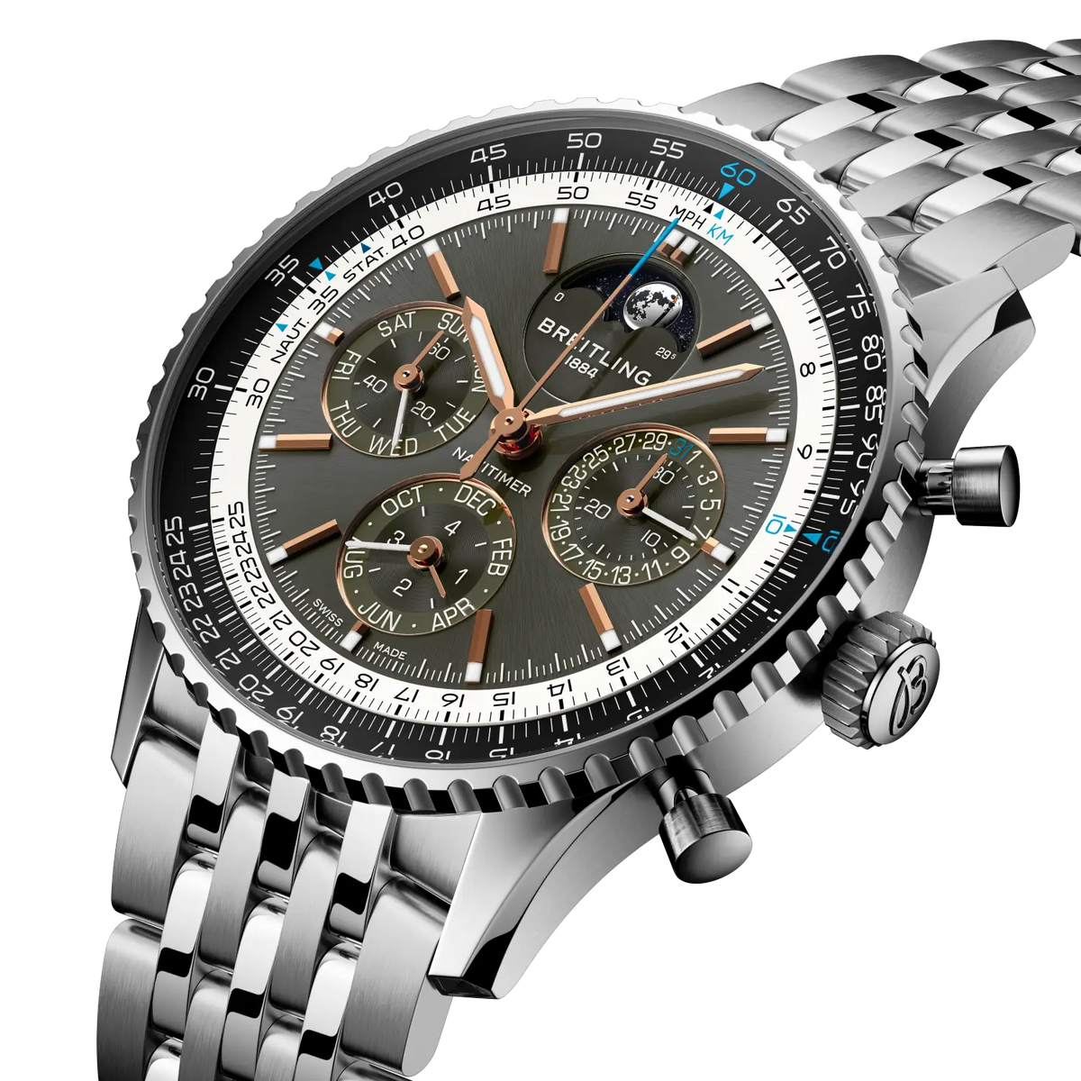 Breitling Navitimer B19 Chronograph 43 Perpetual Calendar Watch with Anthracite Dial