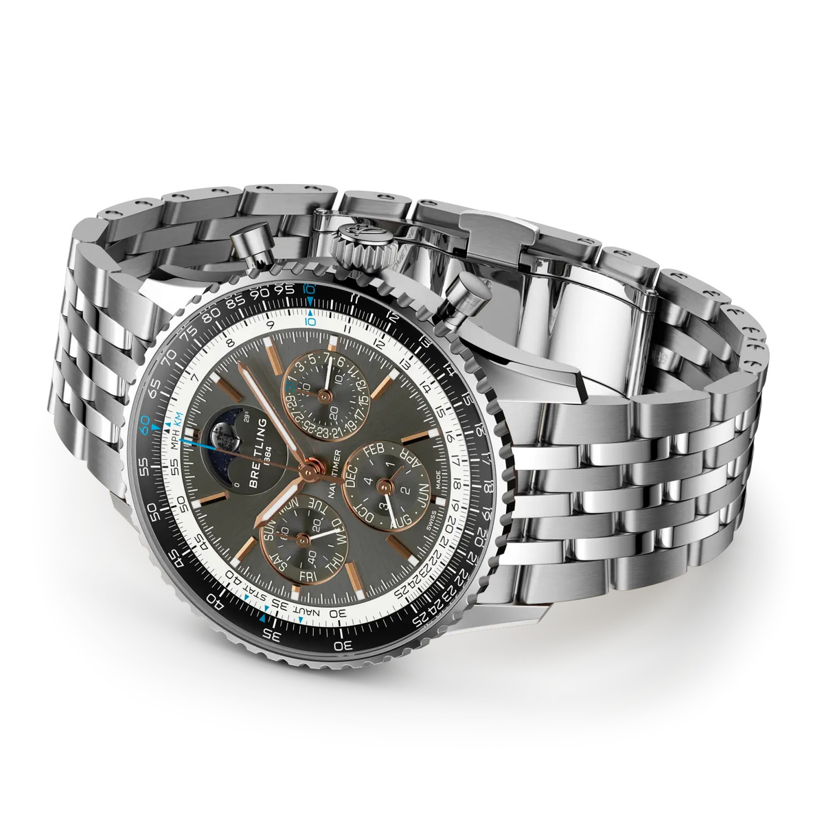 Breitling Navitimer B19 Chronograph 43 Perpetual Calendar Watch with Anthracite Dial