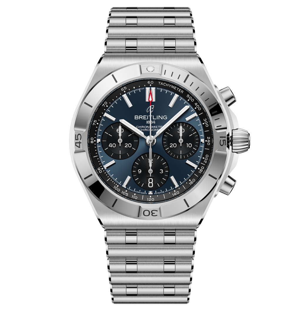 Breitling Chronomat B01 Chronograph 42 Watch with Blue Panda Dial