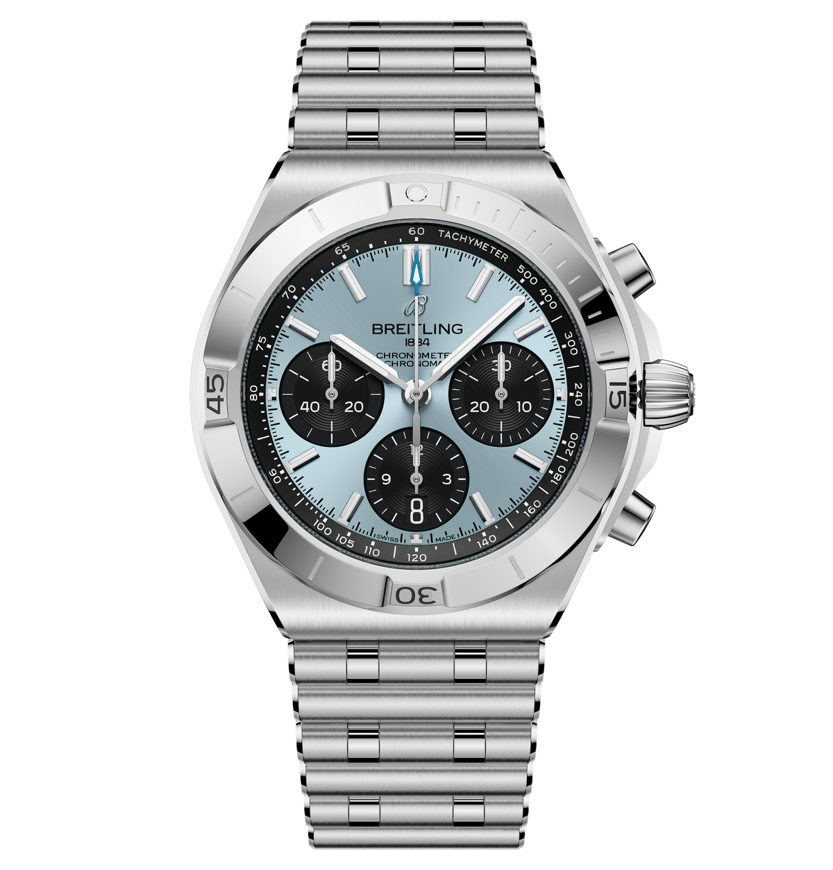 Breitling Chronomat B01 Chronograph 42 Watch with Ice Blue Panda Dial