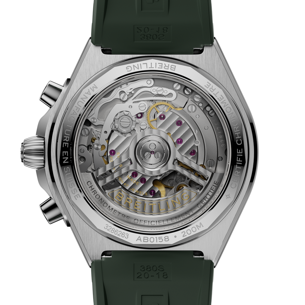 Breitling Chronomat B01 Chronograph 42 Watch with Green Rubber Strap