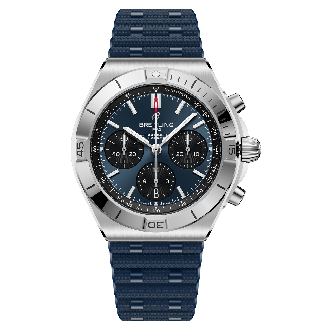 Breitling Chronomat B01 Chronograph 42 Watch with Blue Rubber Strap