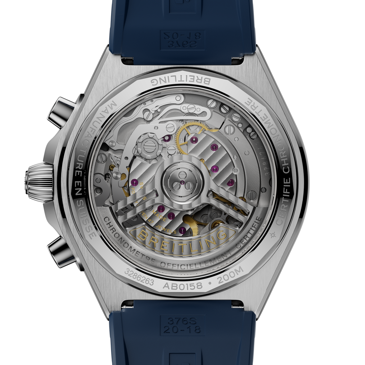 Breitling Chronomat B01 Chronograph 42 Watch with Blue Rubber Strap