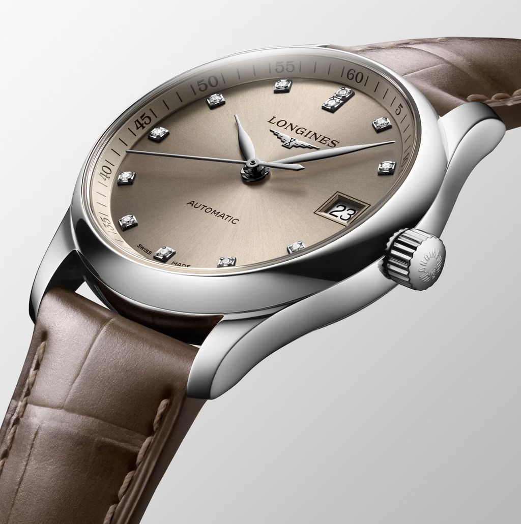 Longines Master 34mm Watch with Beige Dial