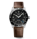 Longines Spirit Zulu Time 42mm Watch with Brown Leather Strap