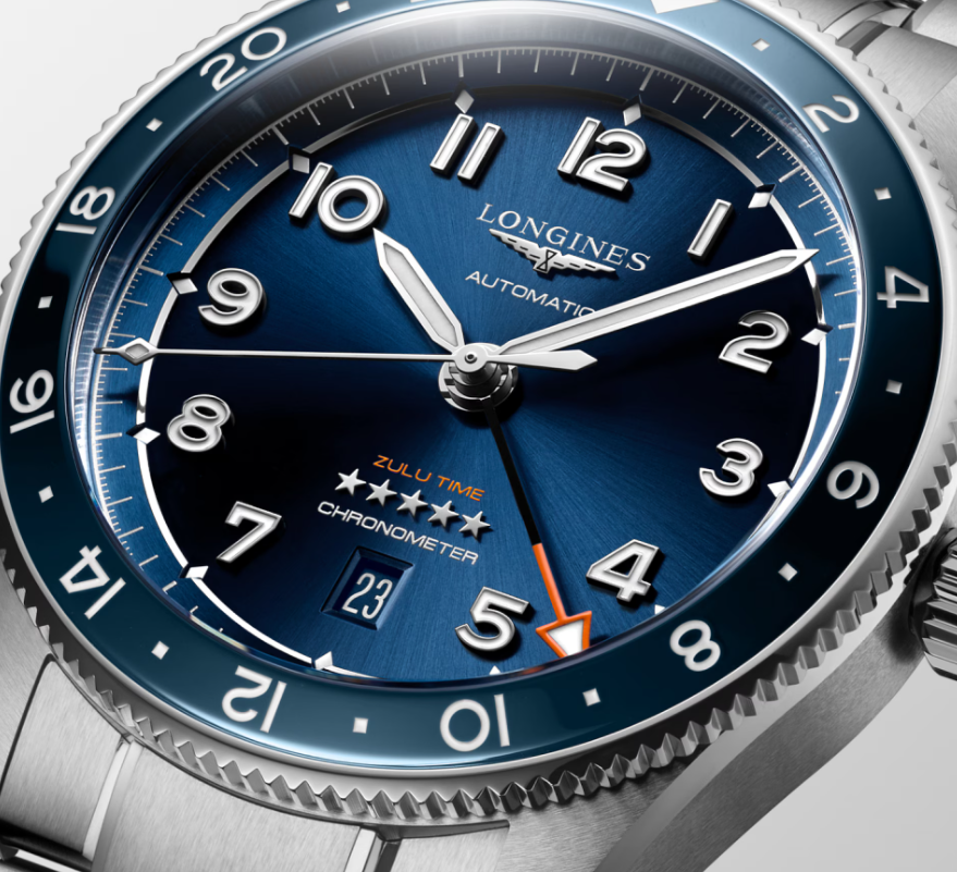 Longines Spirit Zulu Time 42mm Watch with Blue Dial