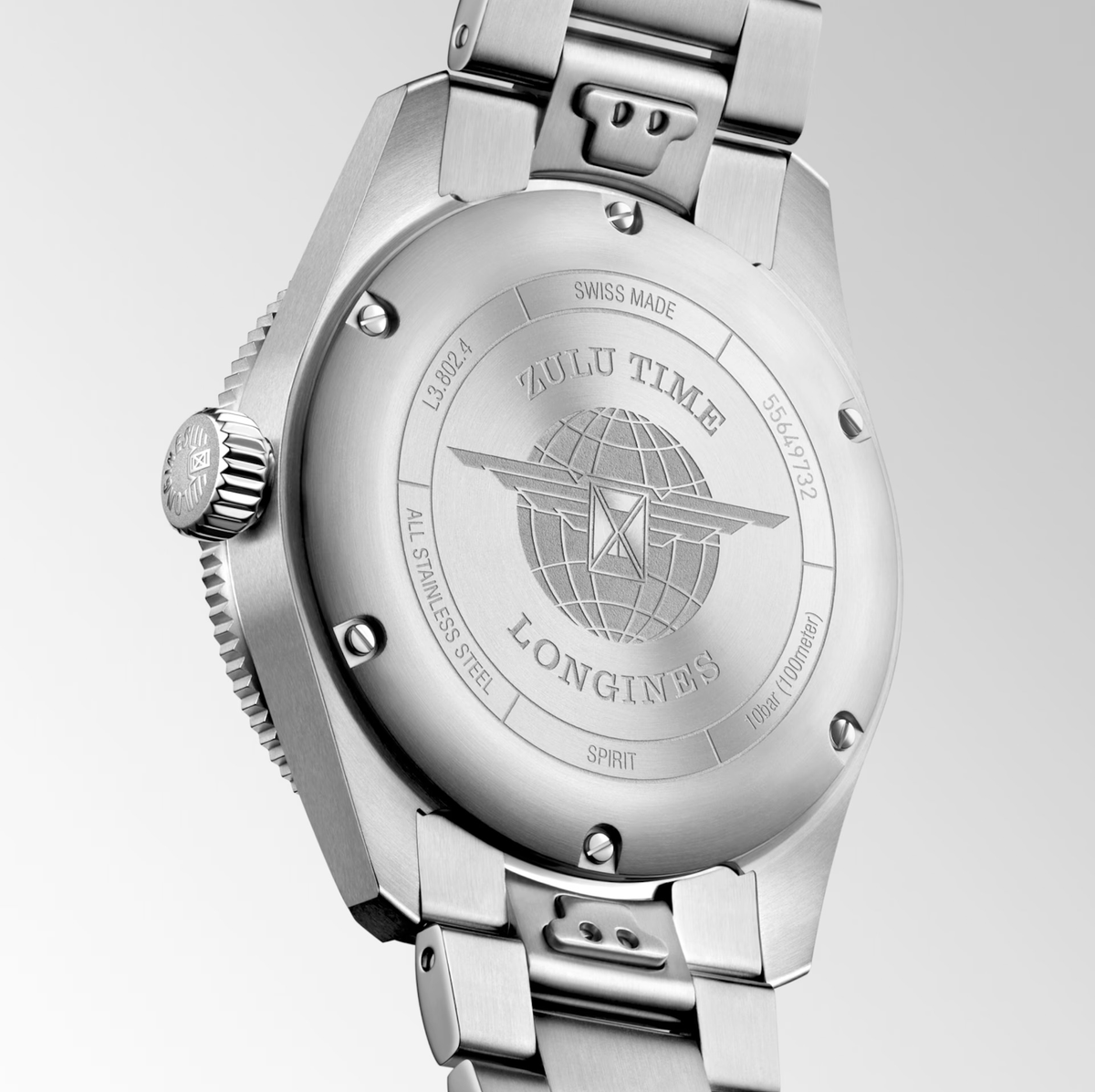 Longines Spirit Zulu Time 39mm Watch with Blue Dial