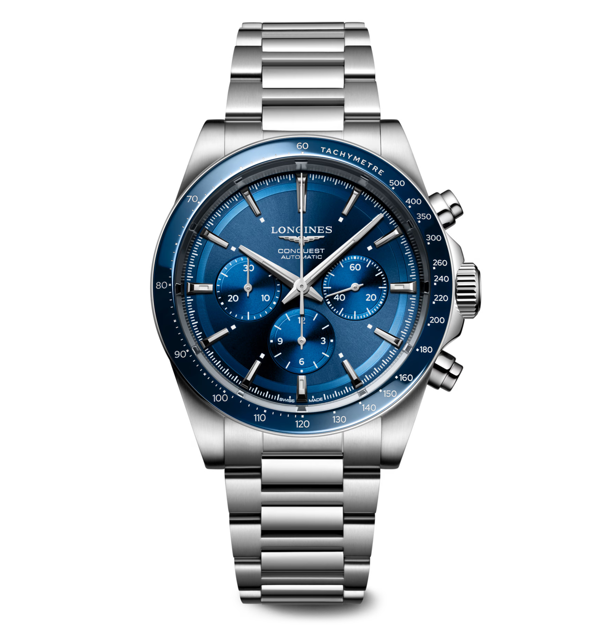 Longines Conquest 42mm Watch with Sunray Blue Dial