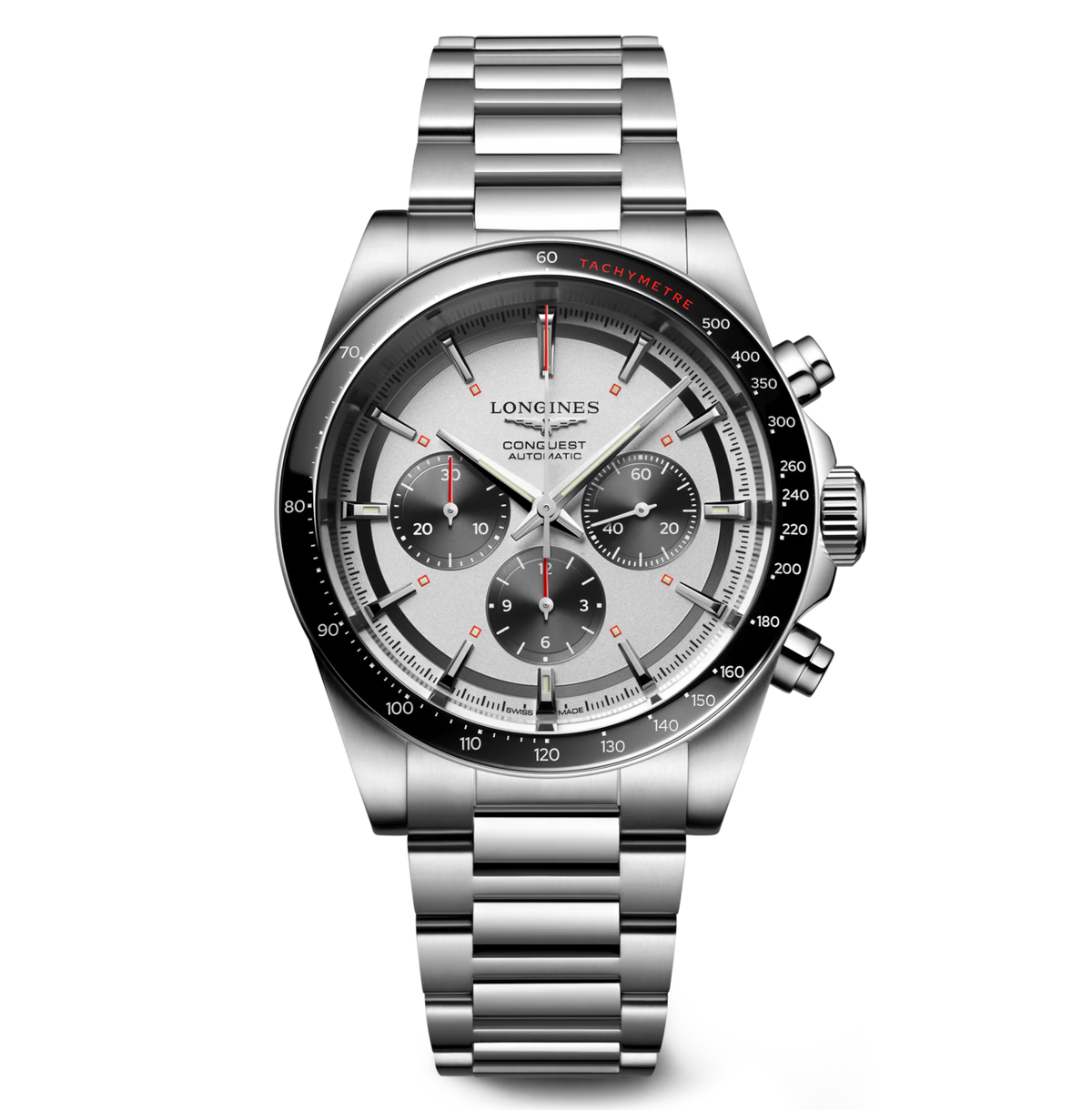 Longines Conquest 42mm Watch with Panda Dial