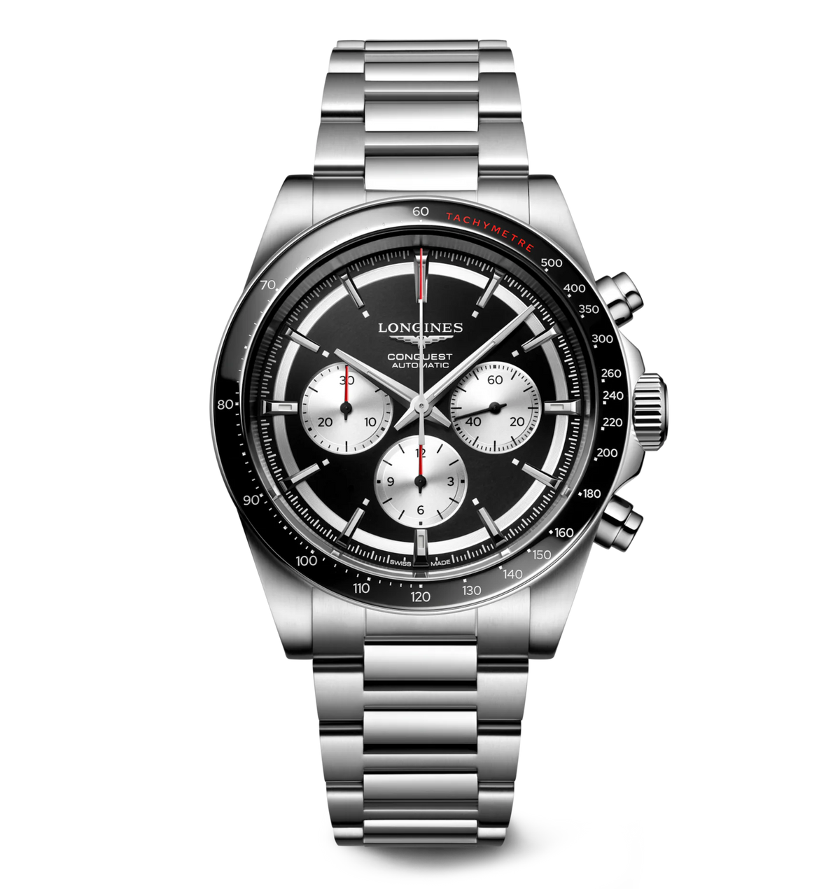 Longines Conquest 42mm Watch with Black Dial