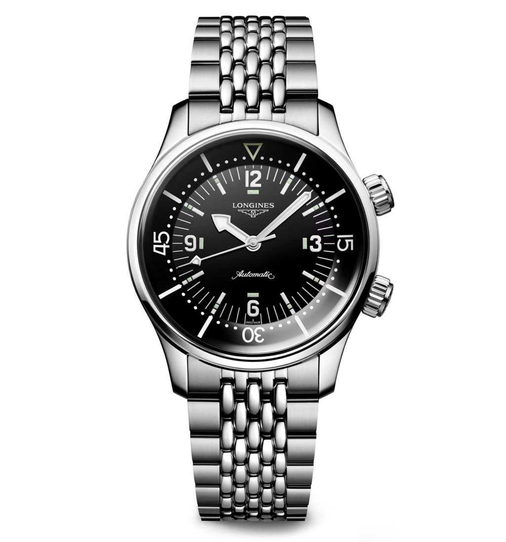Longines Legend Diver 39mm Watch with Black Dial
