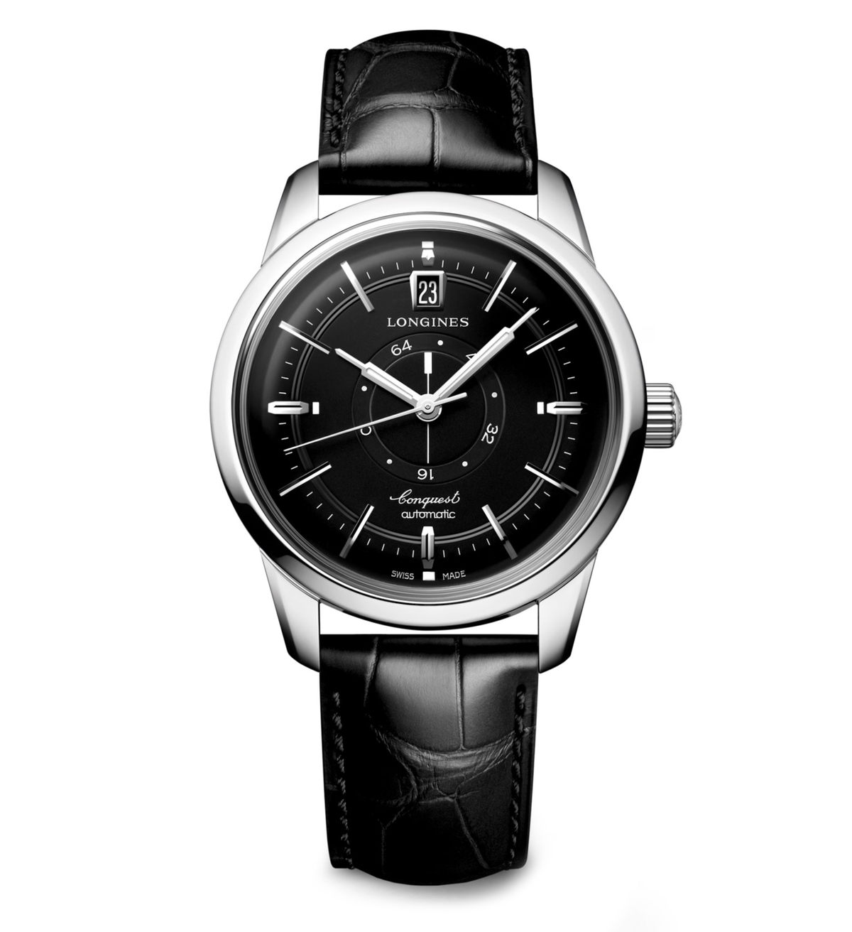 Longines Conquest Heritage Central Power Reserve 38mm Watch with Black Dial