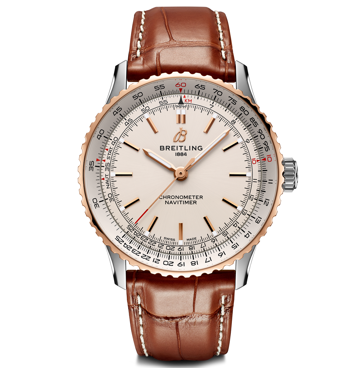 Breitling Navitimer Automatic 41 Watch with Brown Leather Strap