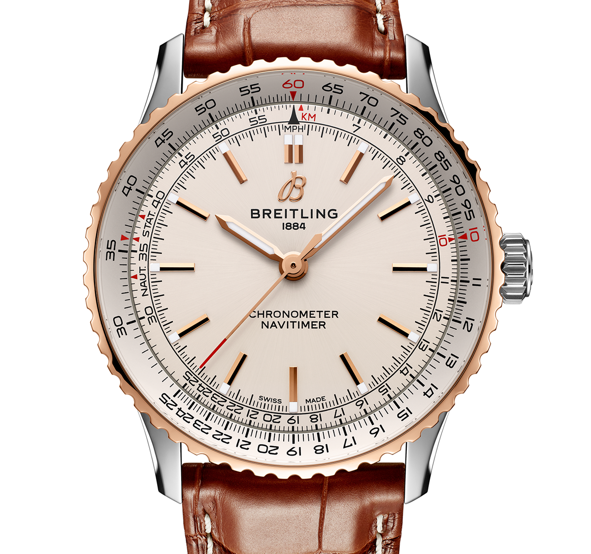 Breitling Navitimer Automatic 41 Watch with Brown Leather Strap
